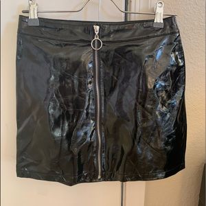 Faux patent skirt